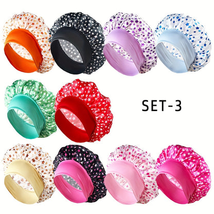 Satin Hair Bonnet Set For Women 10 Pack