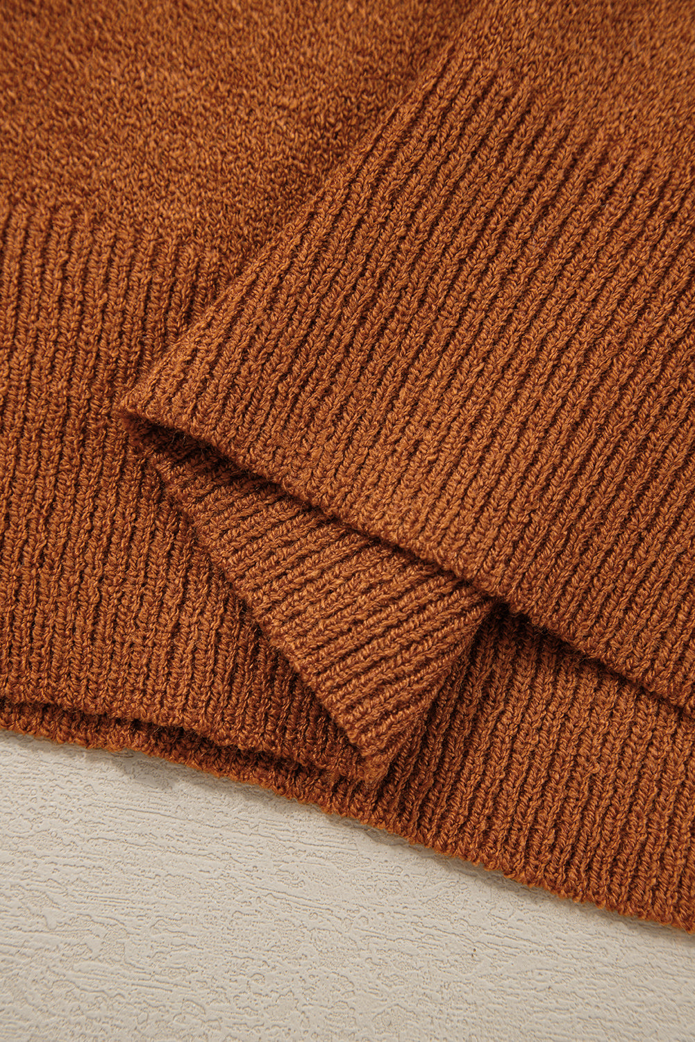Brown Stripe Drop Shoulder Sweater