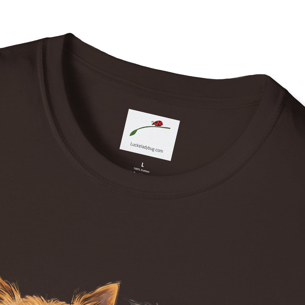 Camiseta LuckeLadybug para mujer con la imagen de una linda mamá yorkshire terrier