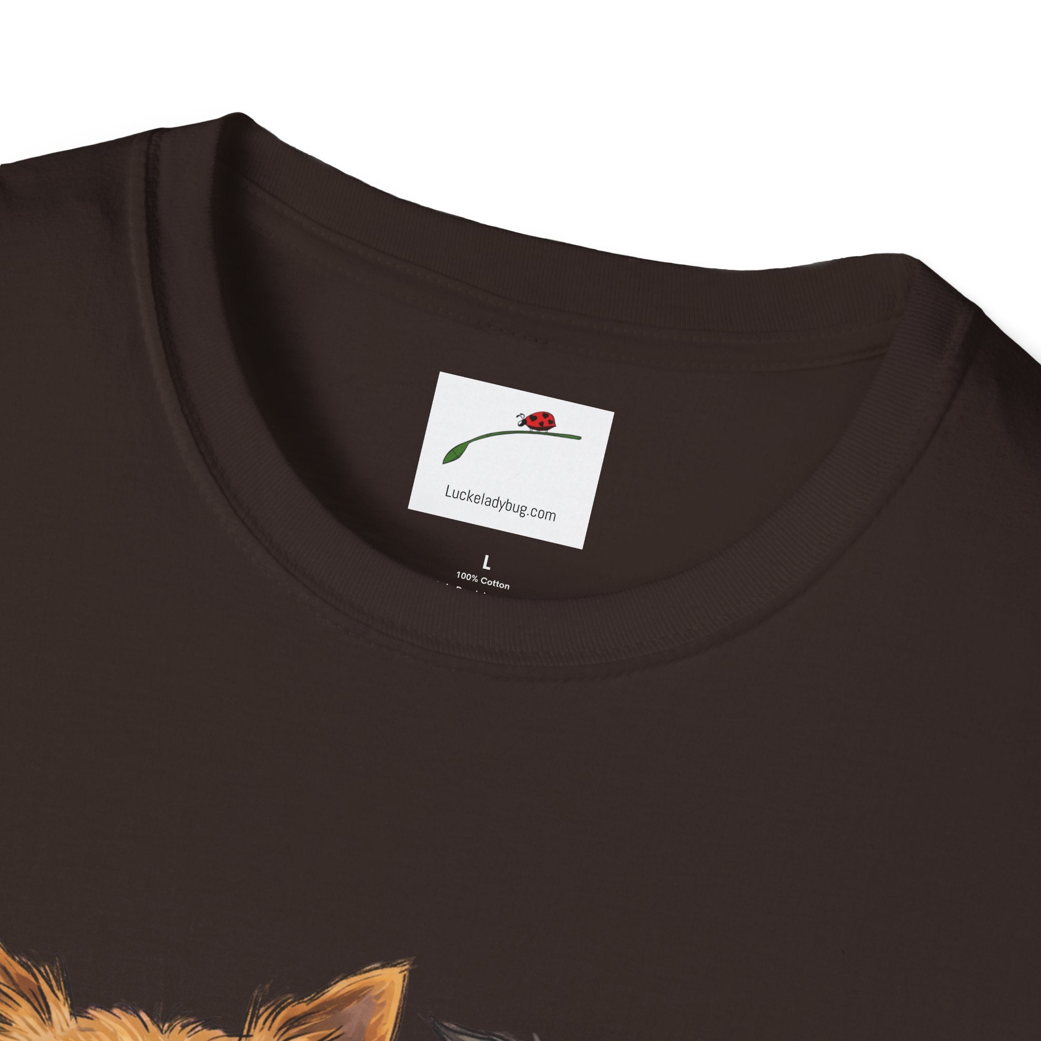 Camiseta LuckeLadybug para mujer con la imagen de una linda mamá yorkshire terrier