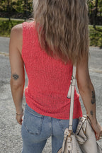 Flamingo Textured Knit U Neck Slim Fit Sweater Vest