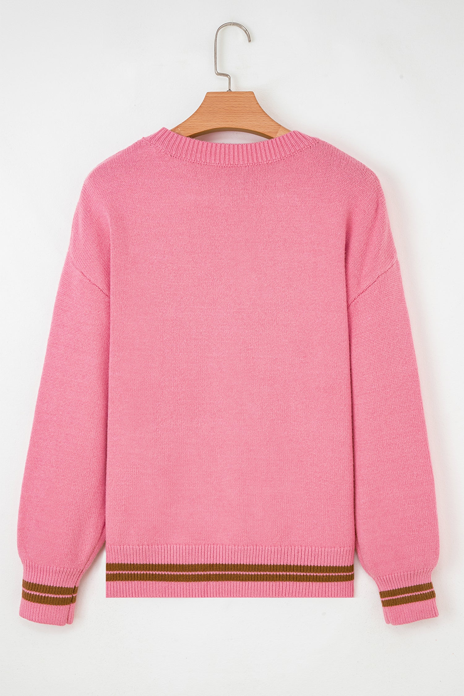Peach Blossom Embroidered Western Sweater