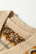 Western Pattern Cardigan Sweater