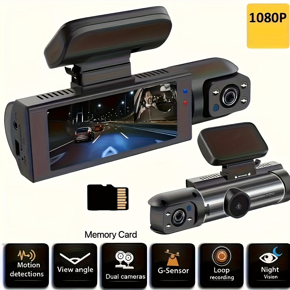 Dual Dash Cam With Night Vision 1080p