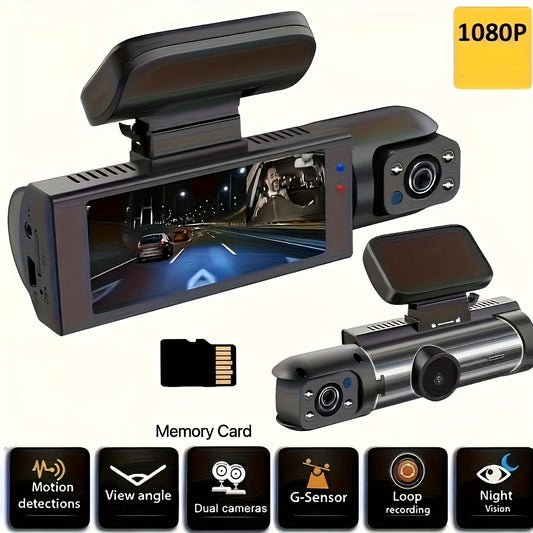 Dual Dash Cam With Night Vision 1080p