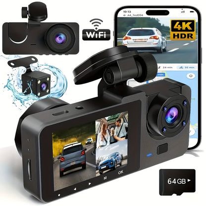 4k Front And Rear Dash Cam, Ultra Hd Recorder