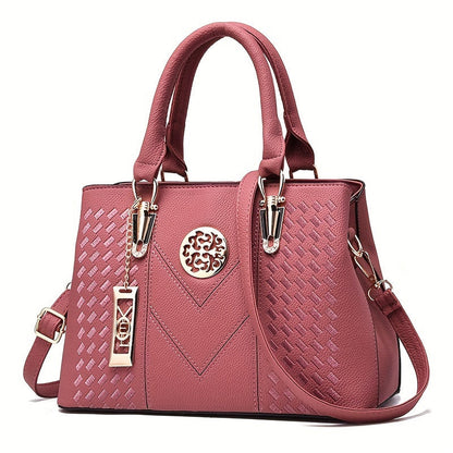 Chic Top Handle Satchel Bag - Stylish PU Handbag, Tote & Shoulder