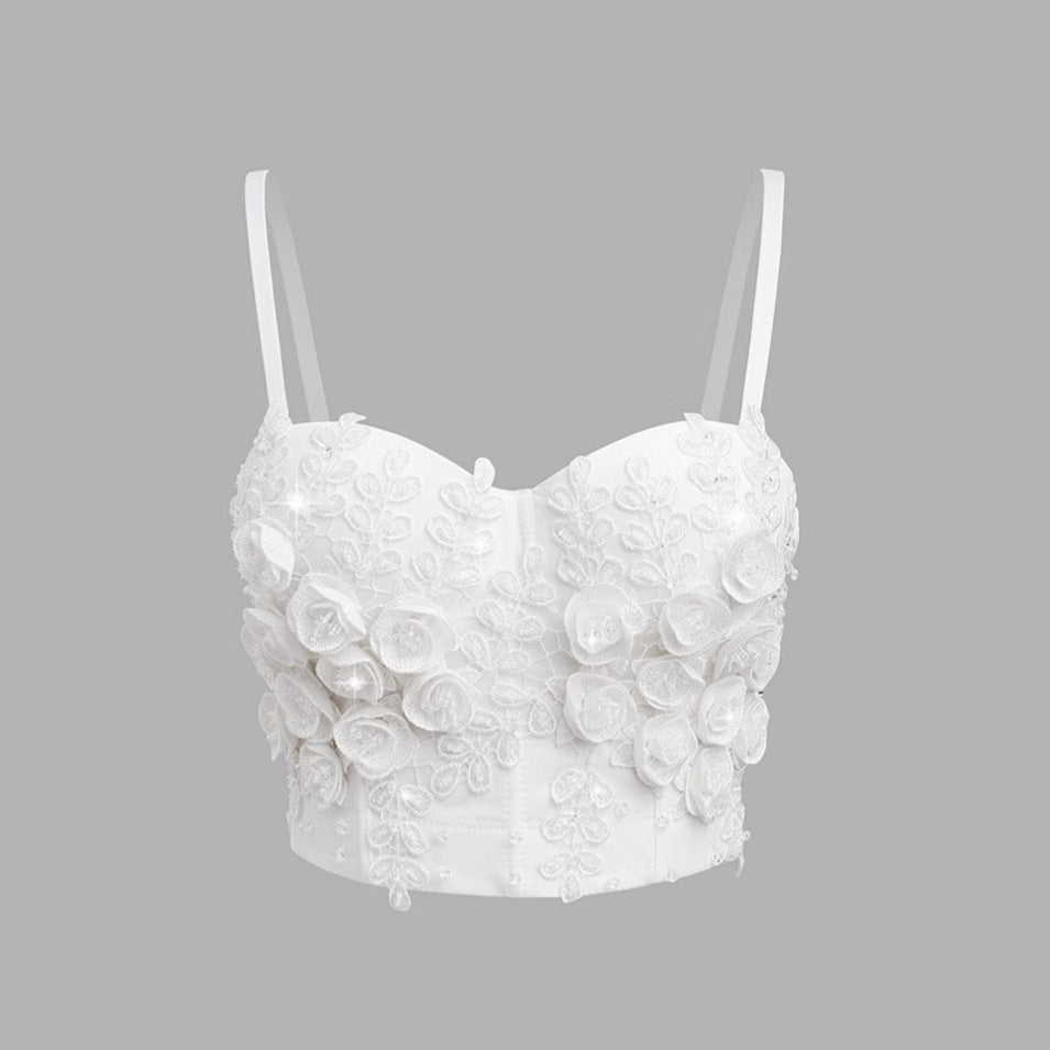 Floral Corset Bone Lace Top