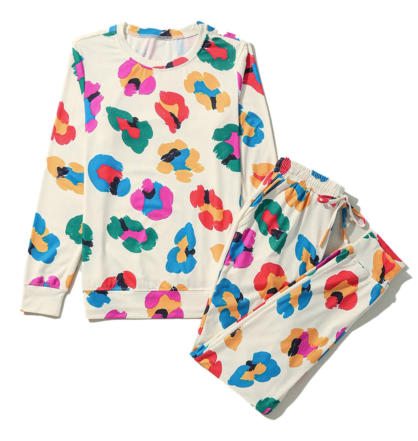 Apricot Leopard Print Lounge Set