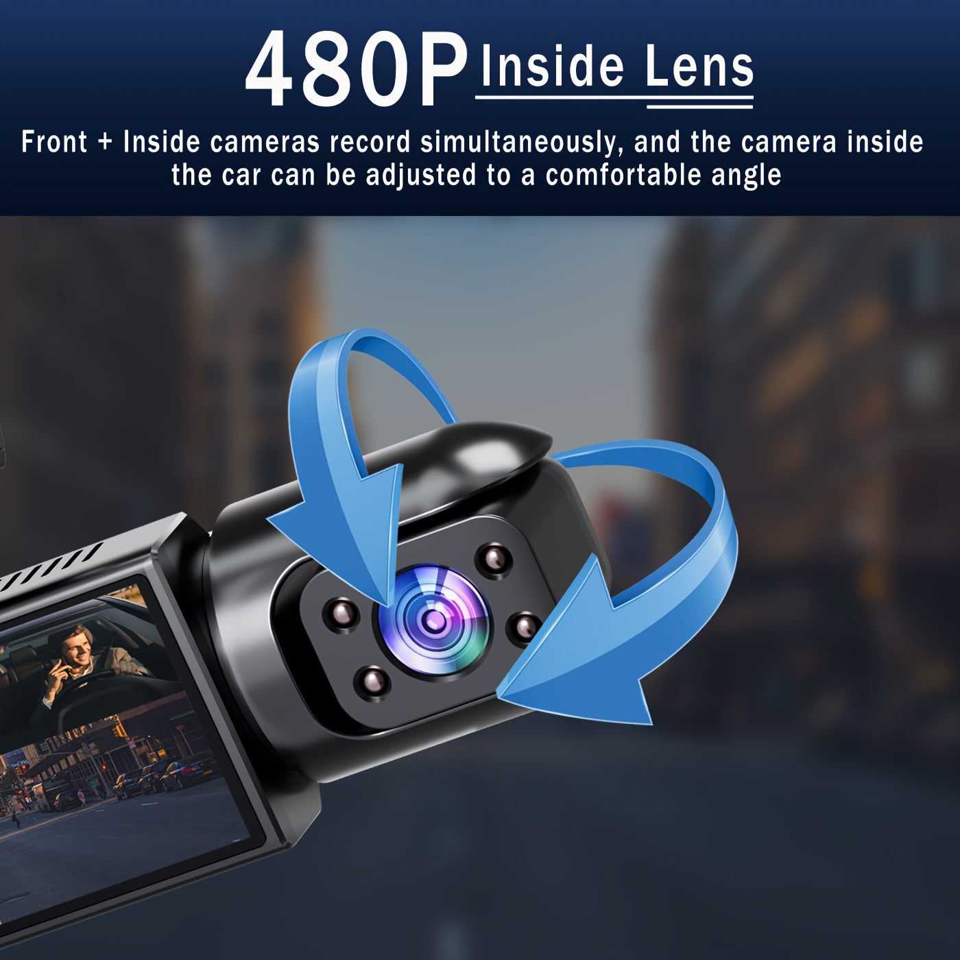 Dual Dash Cam For Cars With Night Vision