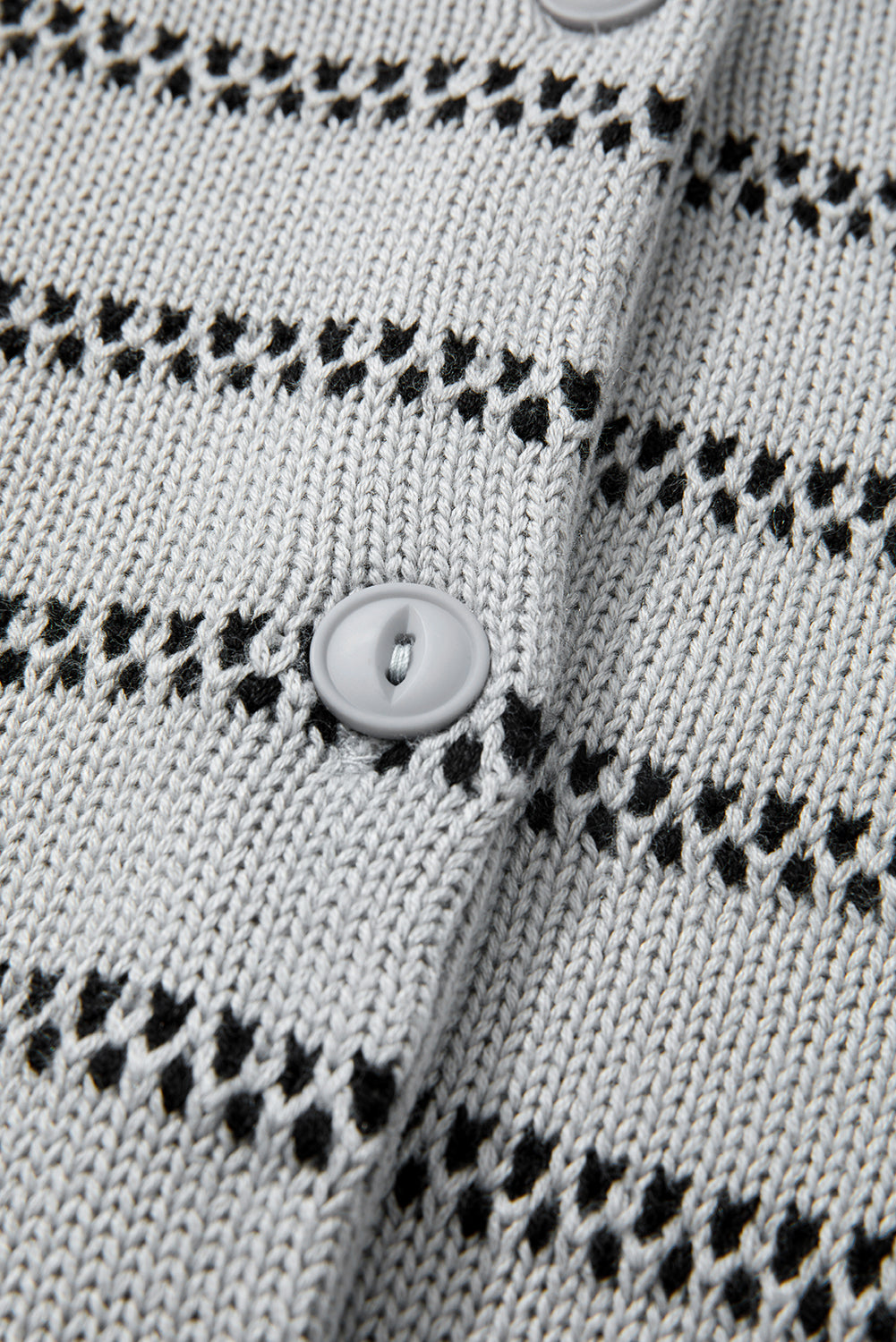 Gray Stripe Button Front Cardigan