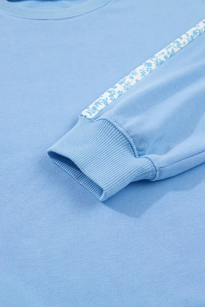 Blue Floral Lounge Set Women Cozy Comfort