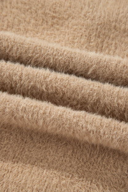 Dear-Lover Smoke Gray Fuzzy Cardigan For Cozy Style