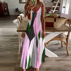 Sling Ankle Long Women'S Dress Geometric Pattern