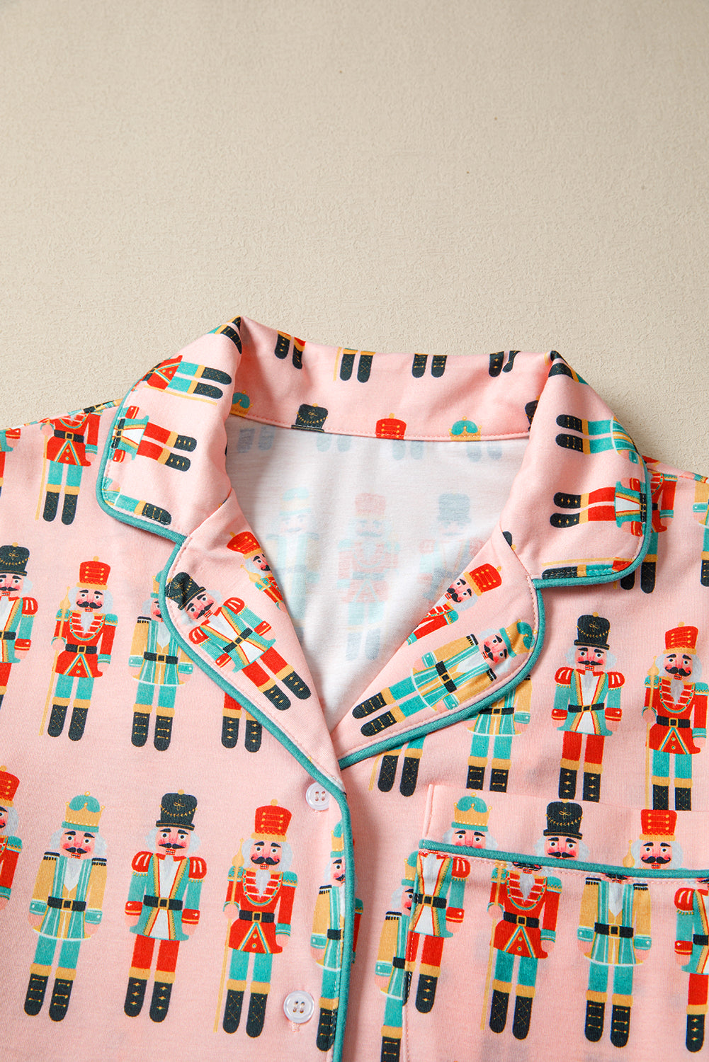Pink Nutcracker Pajama Set For Women