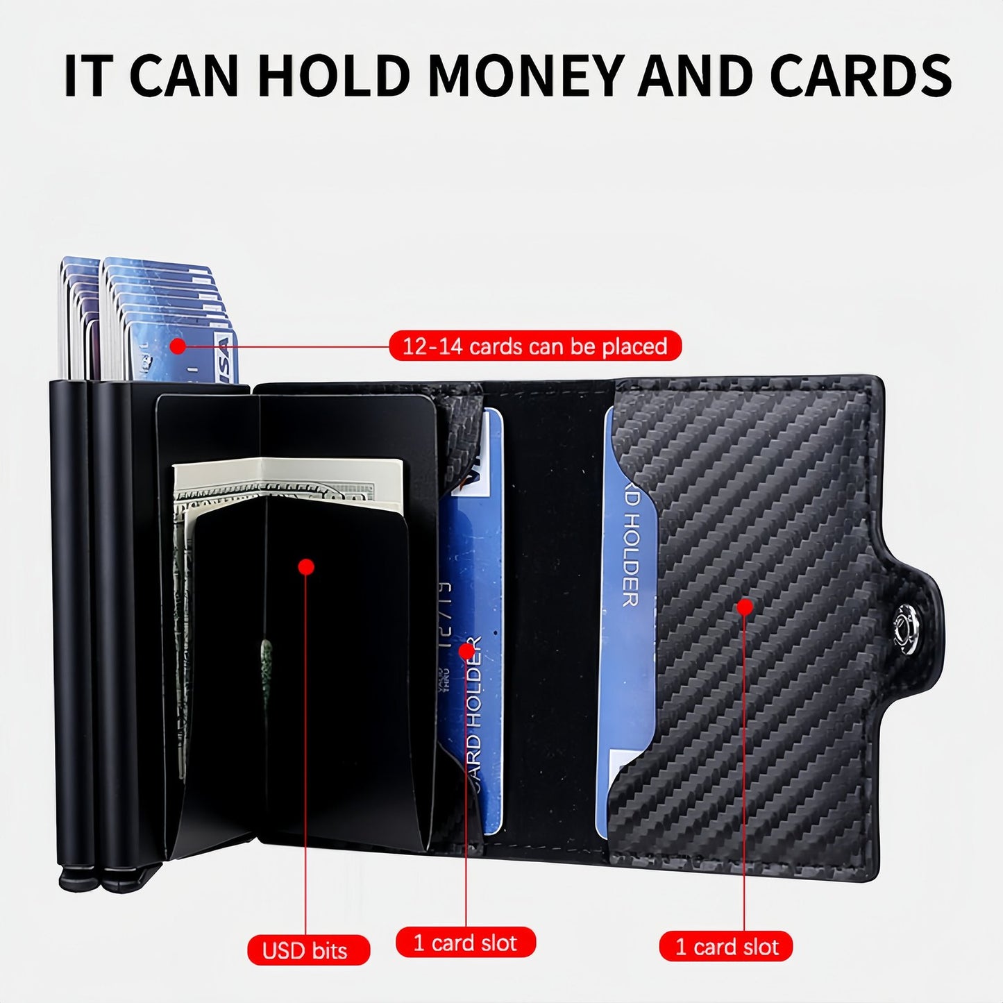 Carbon Fiber RFID Wallet For Secure Storage