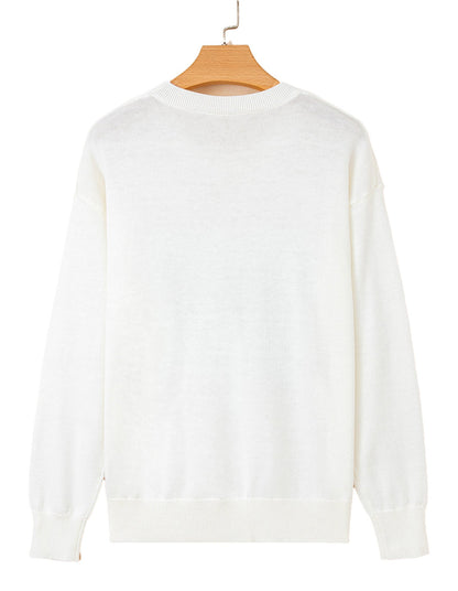 White Game Day Sequin Sweater