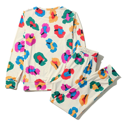 Apricot Leopard Print Lounge Set