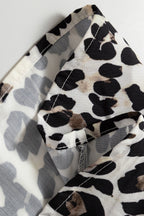 Leopard Print Flared Dress Long Sleeve Mini