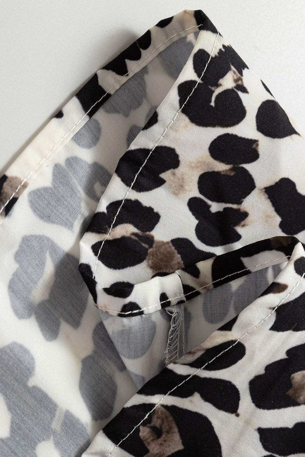 Leopard Print Flared Dress Long Sleeve Mini