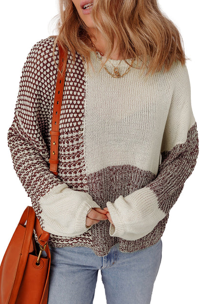 Dark Khaki Color Block Sweater