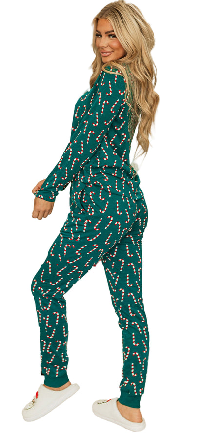 Green Christmas Lounge Set With Candy Canes