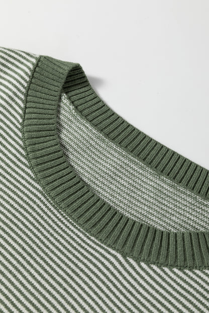 Green Stripe Oversized Sweater