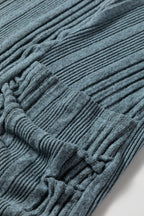 Black Ribbed Open Front Cardigan