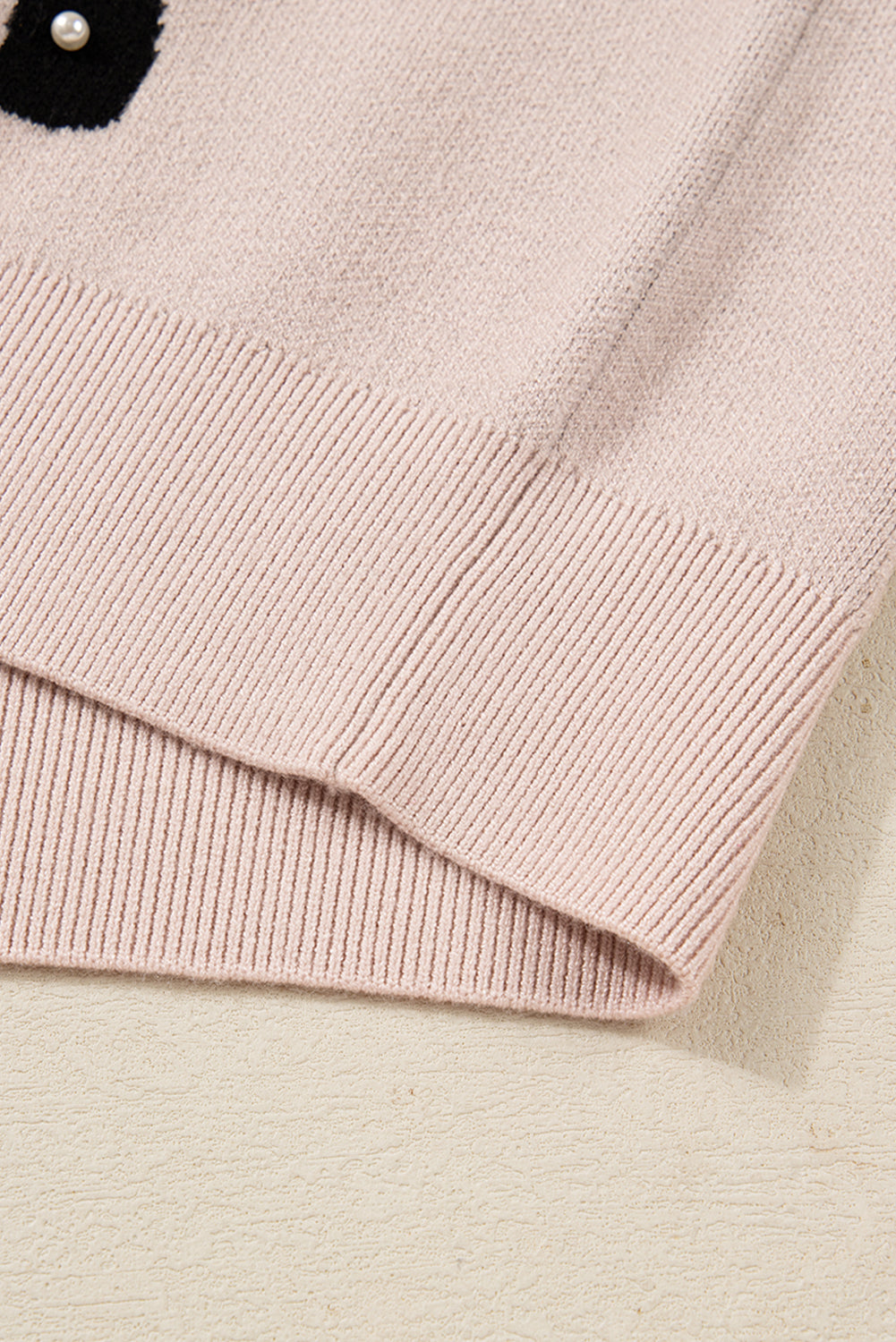 Pearl Embellished Bow Sweater For Chic Style