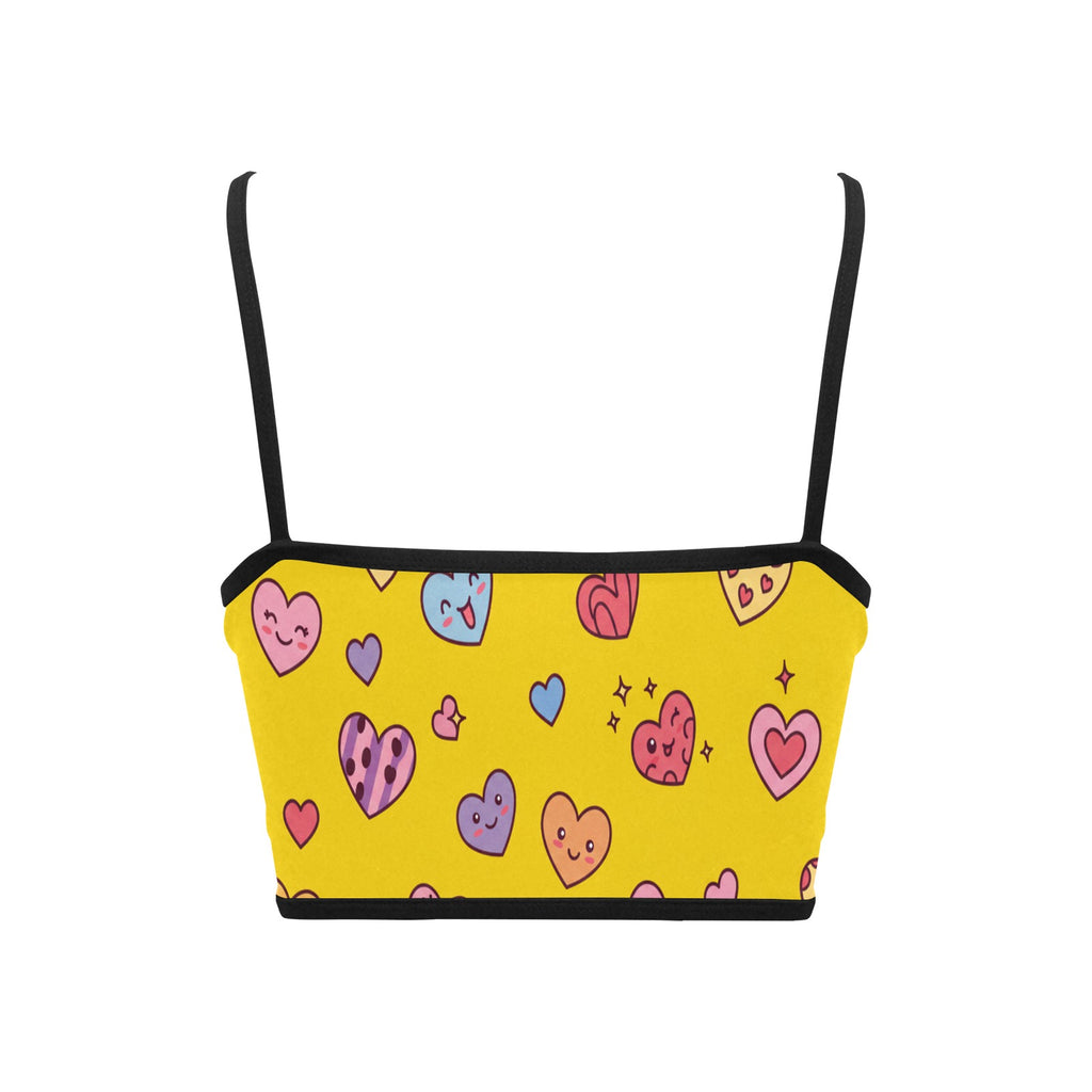 Yellow Hearts Women'S Spaghetti Strap Crop Top