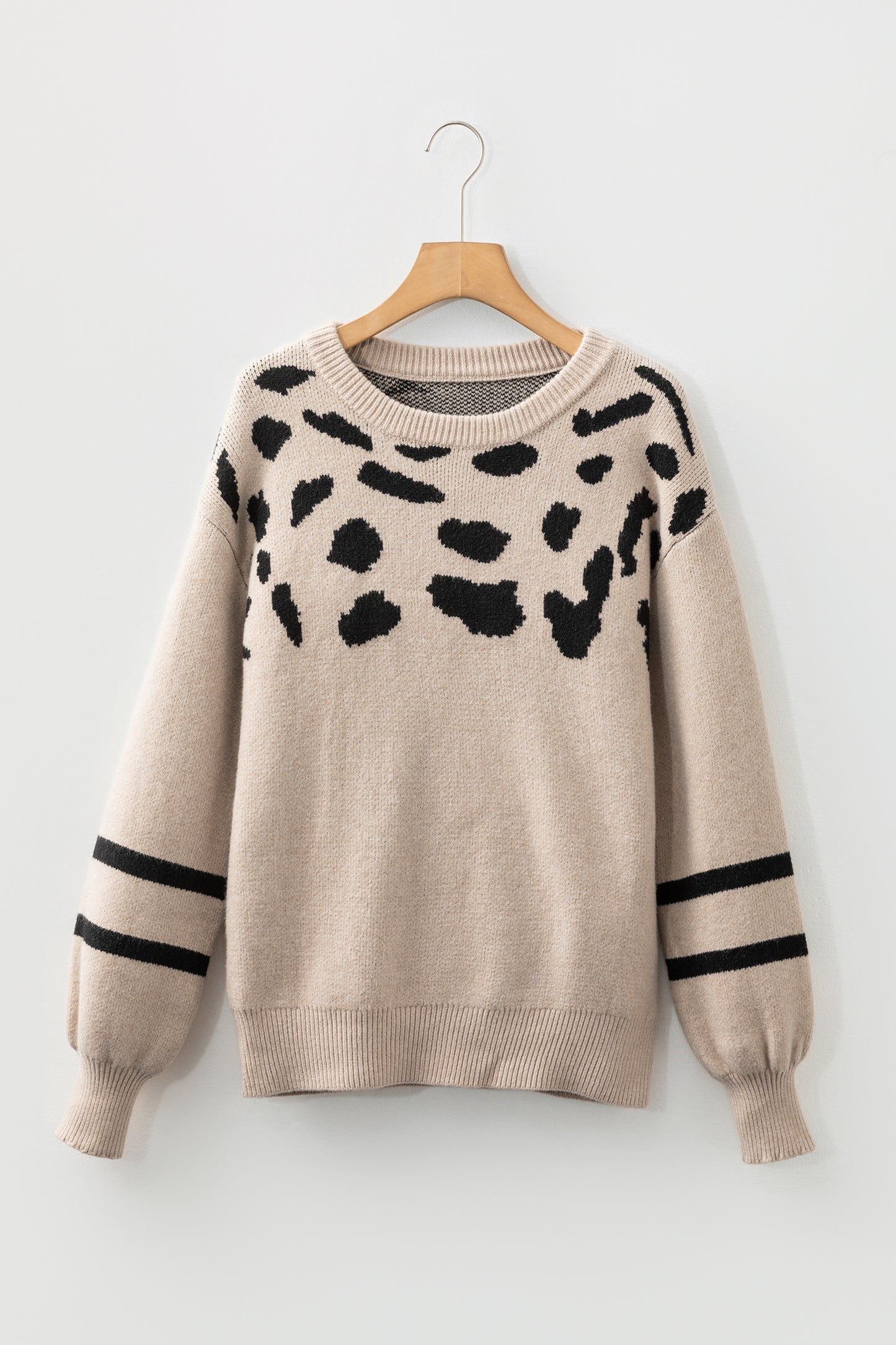 Khaki Leopard Sweater For Trendy Styles