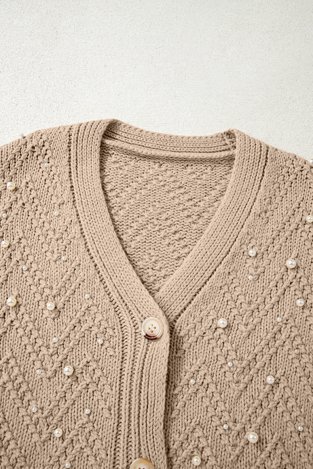 Pearl Embellished Cardigan For Stylish Comfort