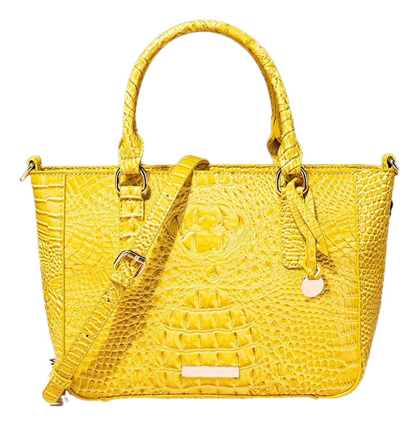 Crocodile Pattern Satchel Handbag Pink