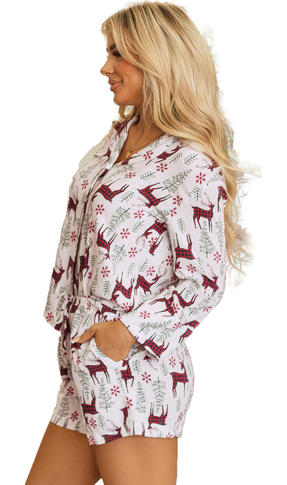 White Christmas Deer Lounge Set For Comfort