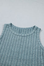 Camel Slim Ribbed Mineral Wash Tank Top