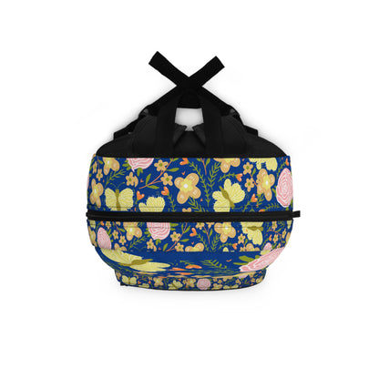Blue and Yellow Butterfly Flower Backpack