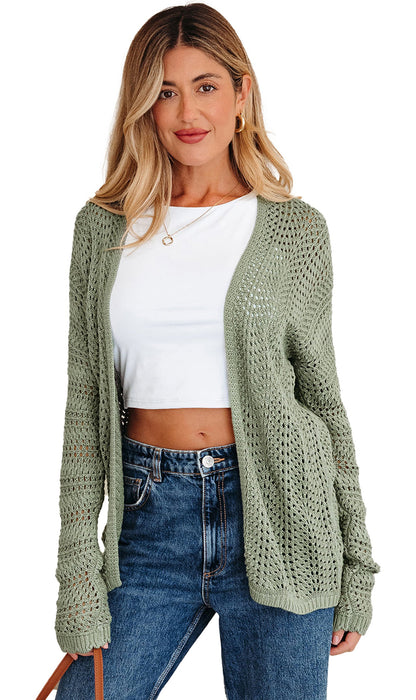 Green Scalloped Edge Cardigan