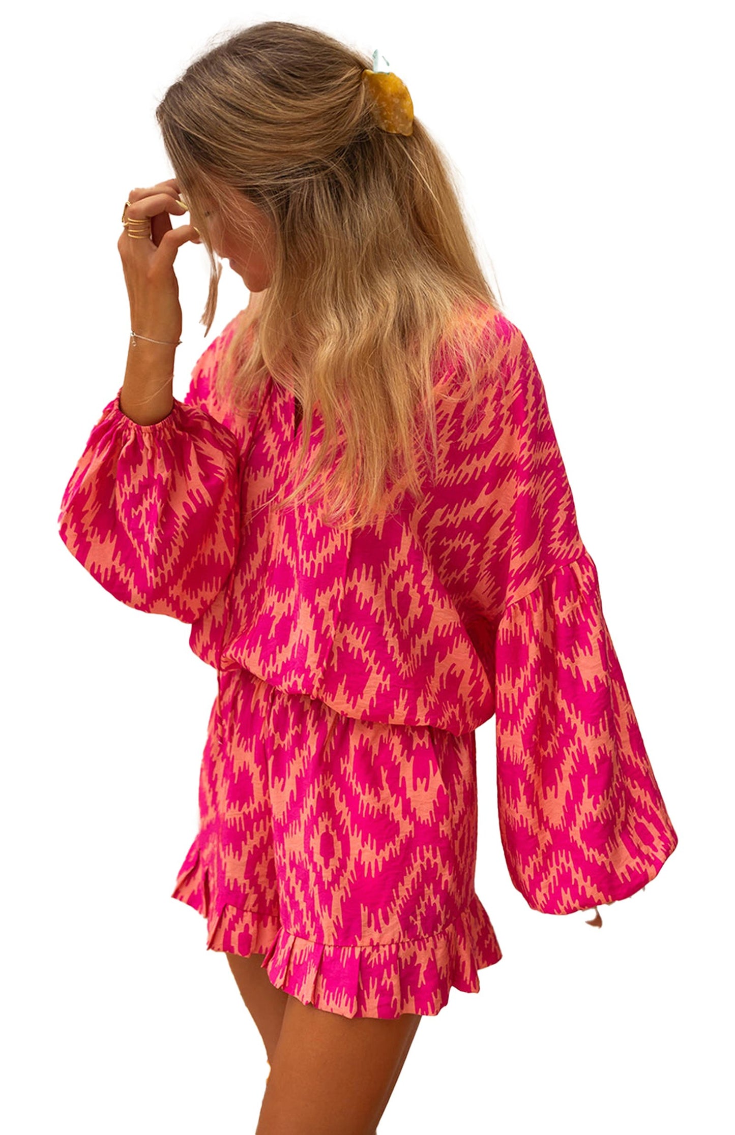 Rose Western Aztec Print Pajama Set