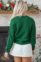 Evergreen Plaid Bow Christmas Sweater