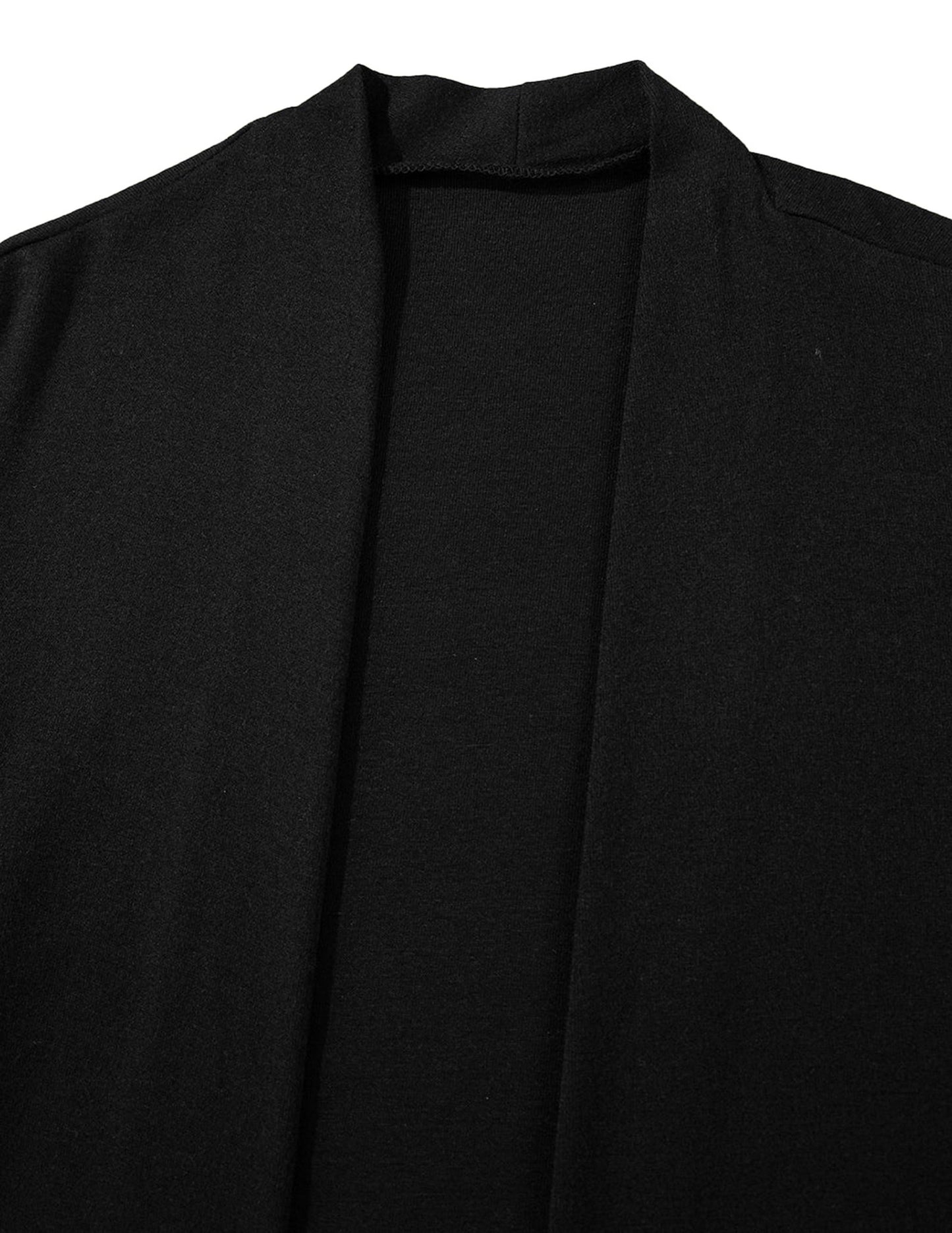 Black Open Front Cardigan Women