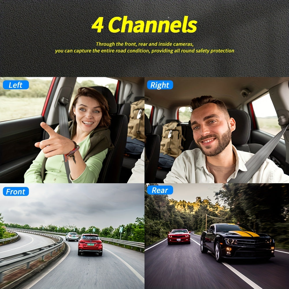 4 Channel Dash Cam For Cars With GPS