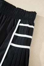 Bonbon Contrast Trim Pleated Casual Active Shorts