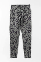 Gray Classic Leopard Print Active Leggings