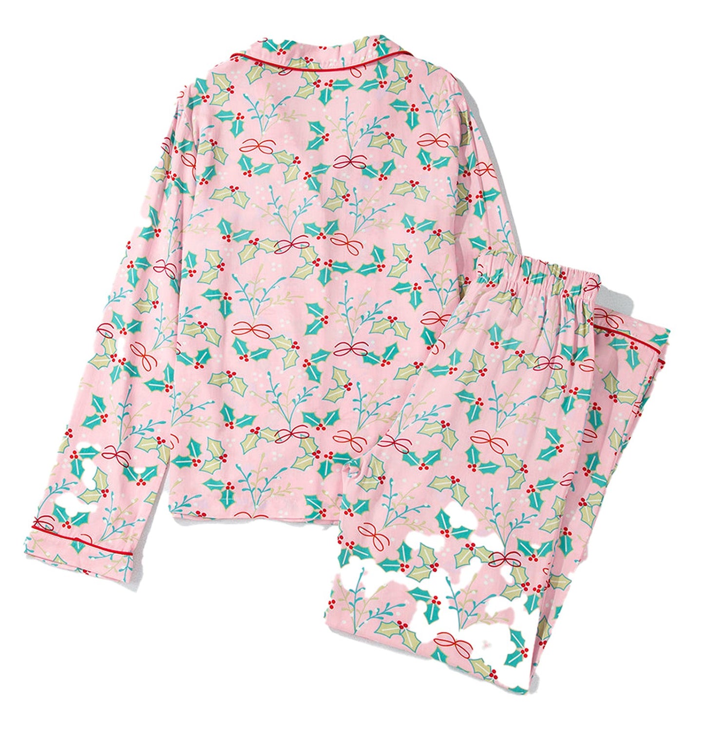 Multicolor Floral Christmas Pajamas Set