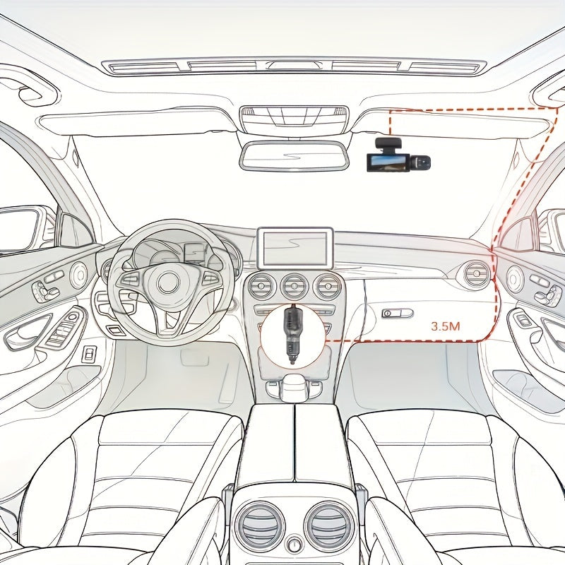 1080p Dual Camera Dash Cam With Night Vision
