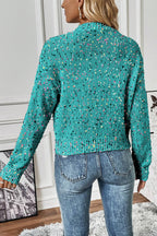 Aruba Blue Rhinestone Sweater Cardigan