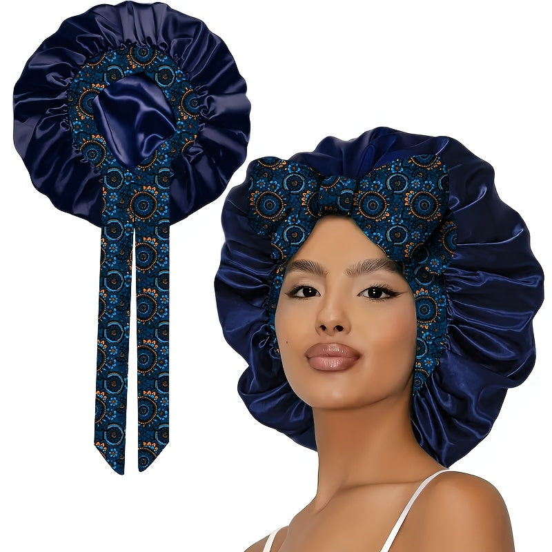 Bohemian Satin Bonnet With Stylish Bow