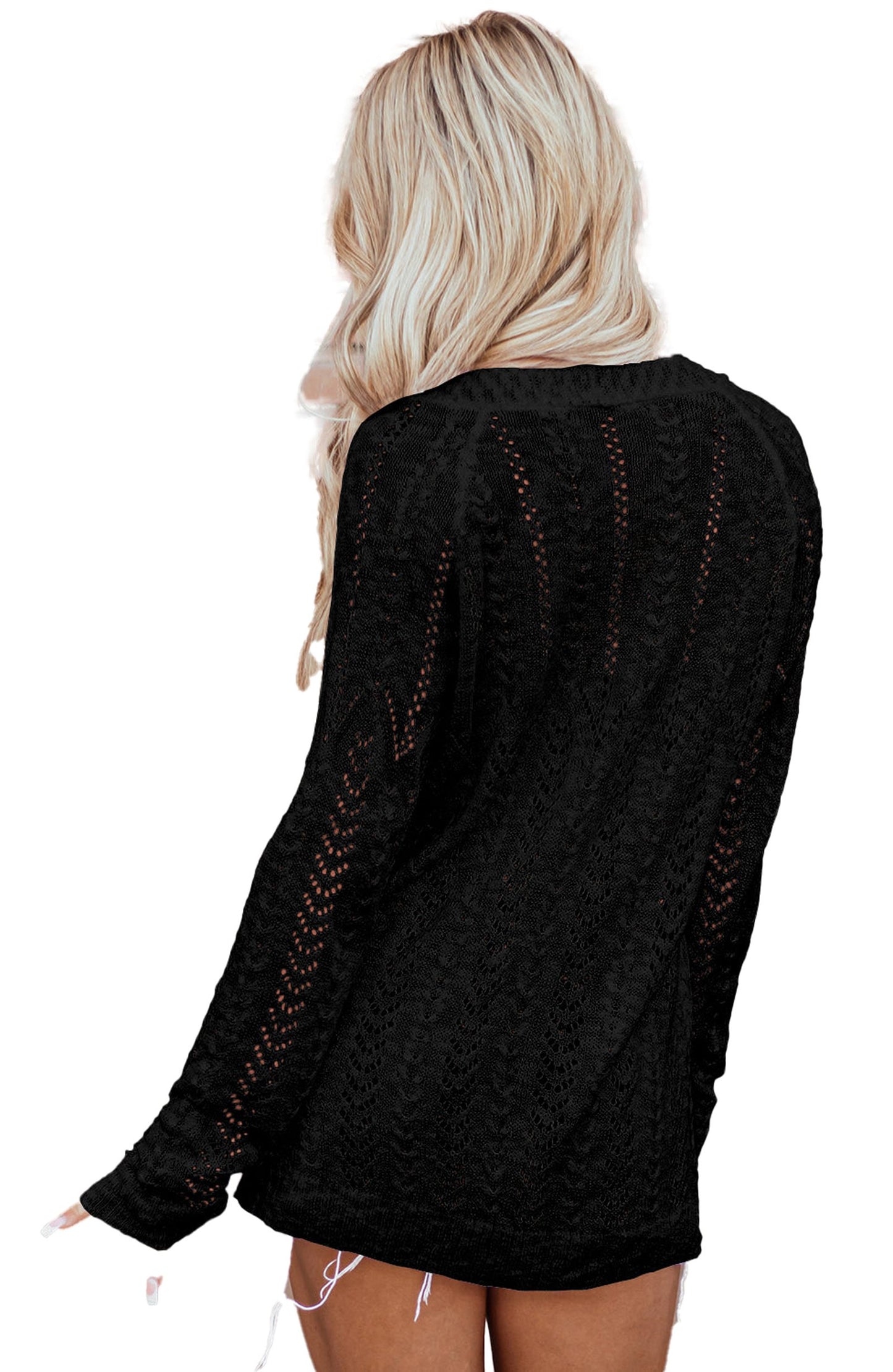 White Open Knit Cardigan For Trendy Style