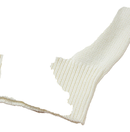 White Flower Detail Sweater For Trendy Style