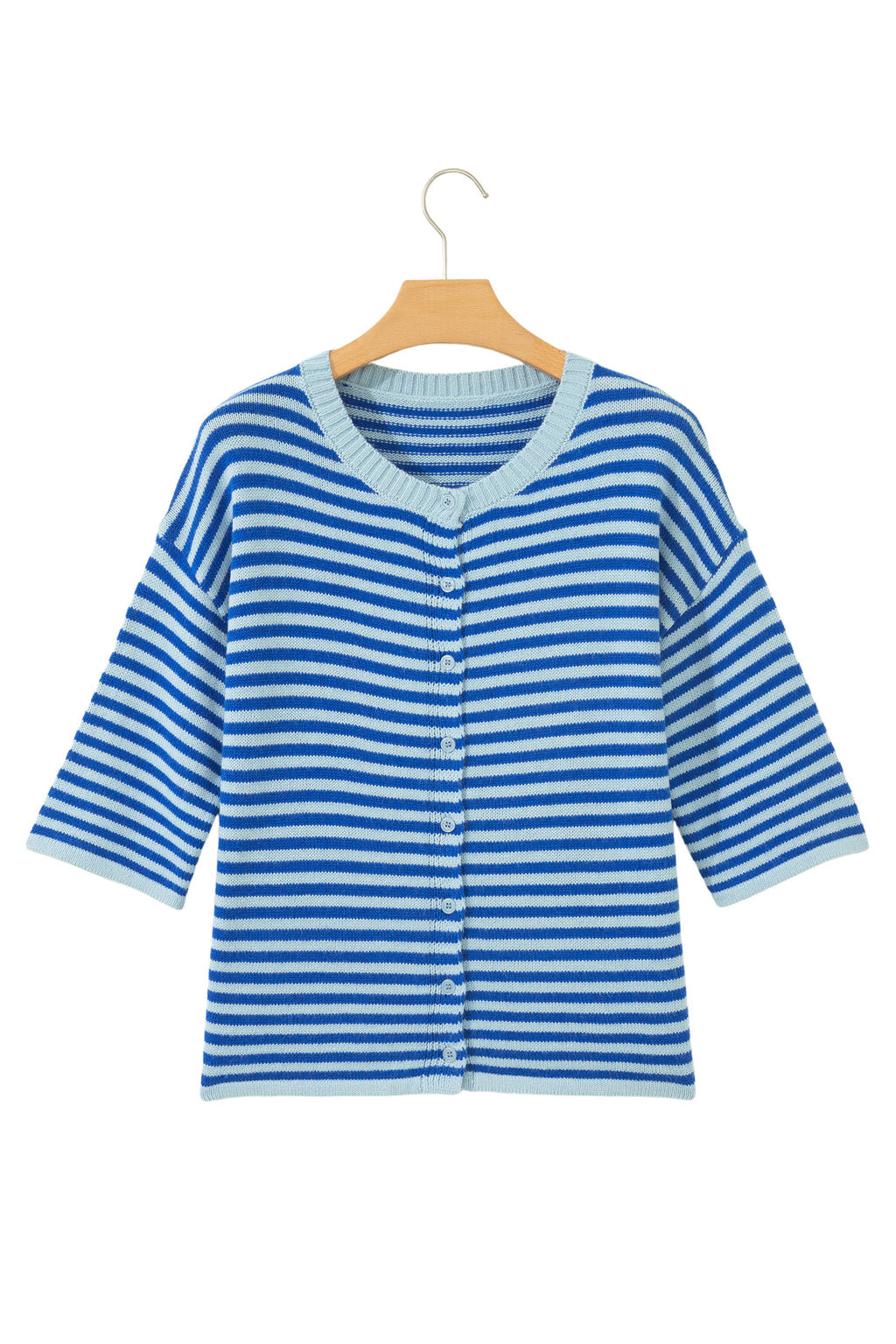 Cable Knit Cardigan Men in Striped Design